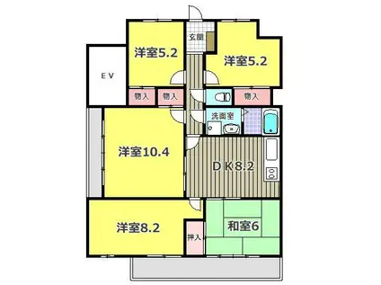 アスティー築寿西都(5DK/4階)の間取り写真