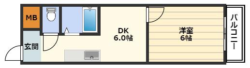 サンウイング南森町(1DK/3階)の間取り写真