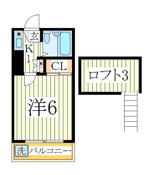 ノーリーズン柏(1K/2階)の間取り写真