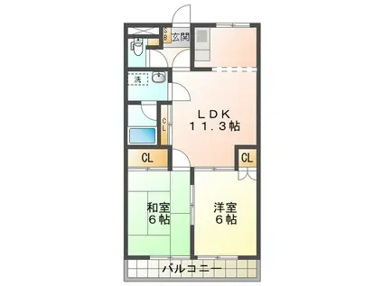 パークハイム(2LDK/1階)の間取り写真