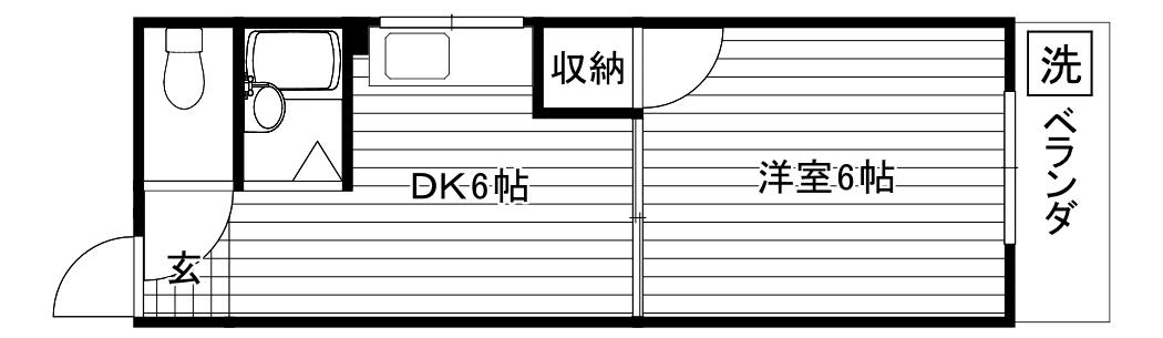 いすず東ハイツ(1DK/4階)の間取り写真