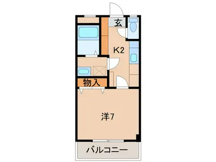 アベニュー屋形(1K/2階)の間取り写真