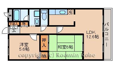 パールグレイス(2LDK/1階)の間取り写真