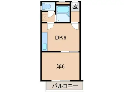 シャンティイ中ノ島(1DK/3階)の間取り写真