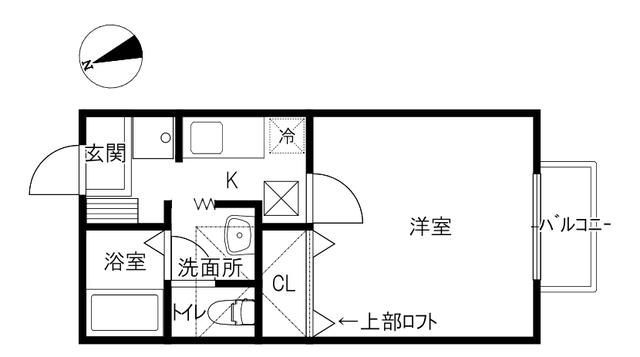 モダンレジデンス(1K/2階)の間取り写真
