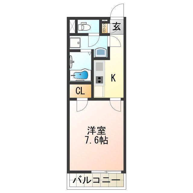 クレイノグランメゾンアオイ(1K/1階)の間取り写真