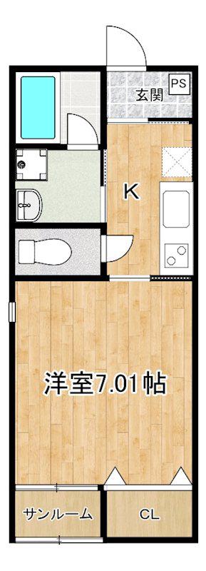 レジーナ(1K/2階)の間取り写真