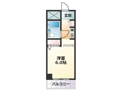 TOP仲木戸(ワンルーム/4階)の間取り写真