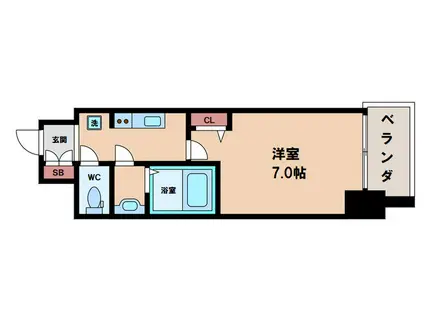 フォーリアライズ天王寺ソリオ(1K/2階)の間取り写真