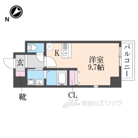 キセラ川西壱番館(ワンルーム/7階)の間取り写真