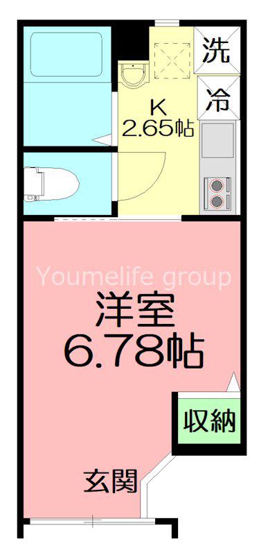 グラスプラス栄町II(1K/1階)の間取り写真