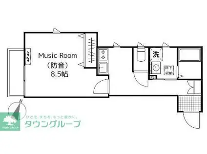 コンチェルト(1K/3階)の間取り写真
