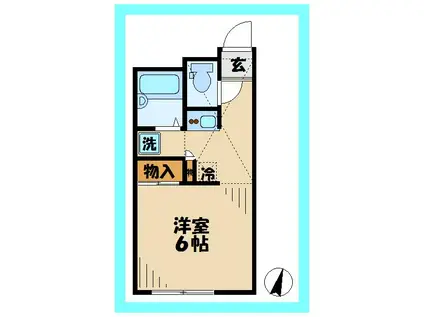 レオパレスヴィルヌーブ(1K/2階)の間取り写真