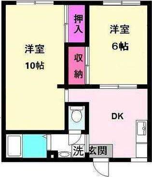 ブライトハイム(2DK/1階)の間取り写真