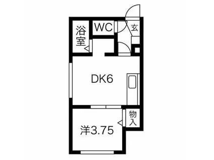 ライベックス澄川(1DK/3階)の間取り写真