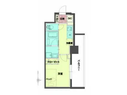 セルン新町(1K/6階)の間取り写真