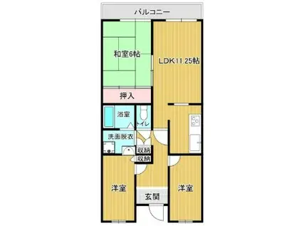 ルミエールやまもと(3LDK/2階)の間取り写真