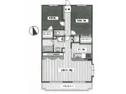 ハイシティー(2LDK/2階)の間取り写真