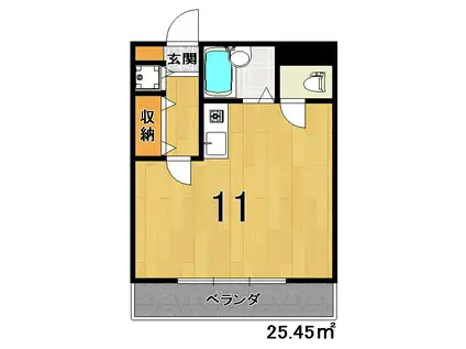フォレスタ楓樹園(ワンルーム/2階)の間取り写真