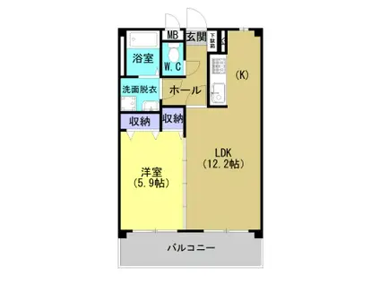 パークサイドHIRO(1LDK/4階)の間取り写真