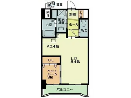 出屋敷館(1LDK/2階)の間取り写真
