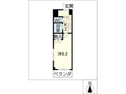 エクセレンス大杉(1K/2階)の間取り写真