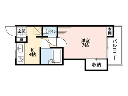 ブランシュネイジュ南光台(1K/1階)の間取り写真