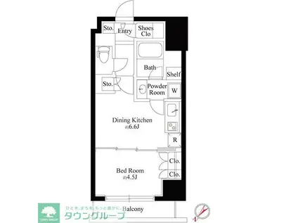 グランスイート銀座レスティモナーク(1DK/12階)の間取り写真