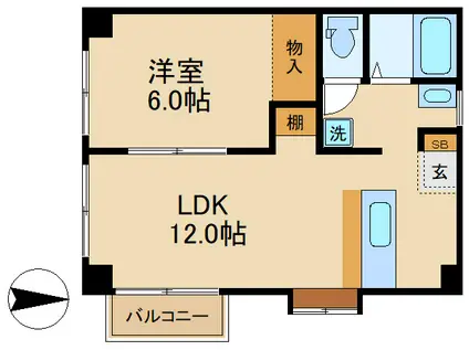 ハートリーフレジデンスII(1LDK/2階)の間取り写真