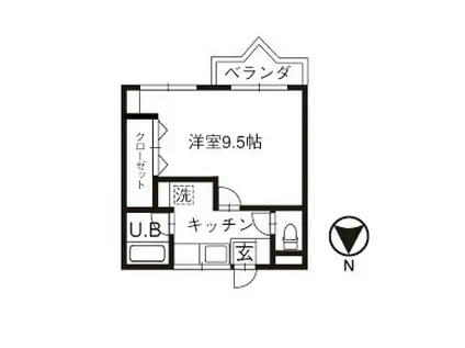 ルミエール八日市(1K/1階)の間取り写真