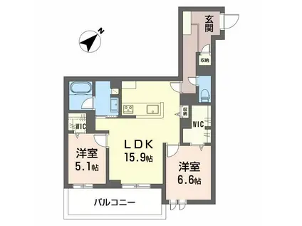 アルセア(2LDK/1階)の間取り写真