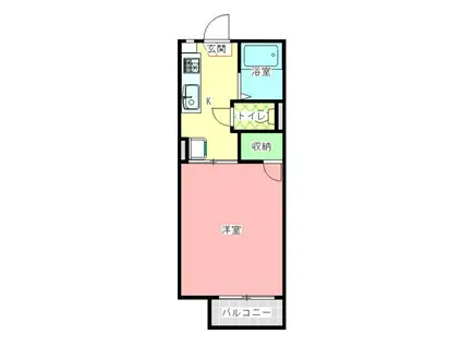 ヴェルドミール(1K/1階)の間取り写真