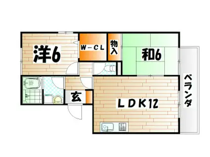 レスポワール赤坂B(2LDK/1階)の間取り写真