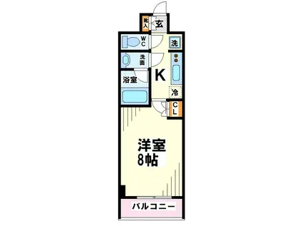 デュオステージ調布国領マキシブ(1K/8階)の間取り写真