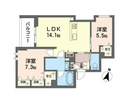 ルクセール タカバ(2LDK/2階)の間取り写真