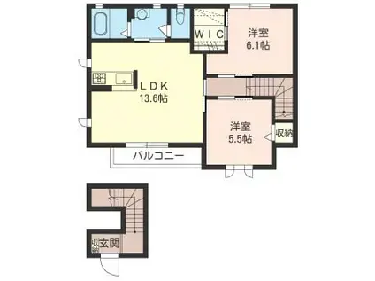 JR横須賀線 衣笠駅 徒歩15分 2階建 築18年(2LDK/2階)の間取り写真