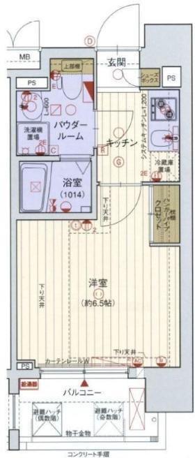 レジュールアッシュ塚本レジデンス(1K/8階)の間取り写真