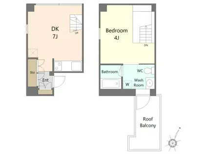 ピオニーテラス(1DK/5階)の間取り写真