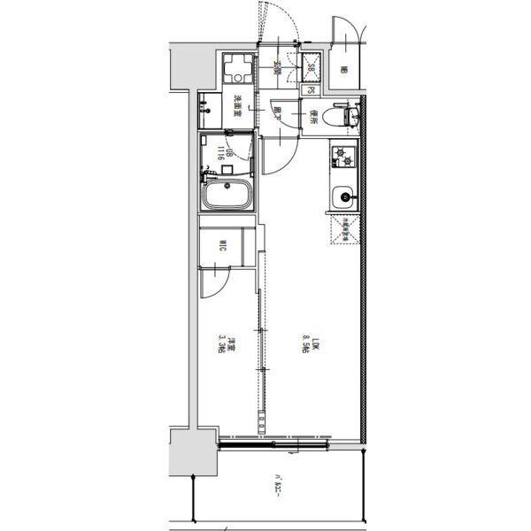 S-RESIDENCE烏森AUREATE(1LDK/7階)の間取り写真