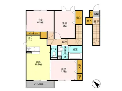 エルーセラ(3LDK/2階)の間取り写真