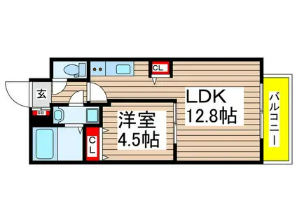 CONNECT PARK HILLS 八千代台(1LDK/6階)の間取り写真