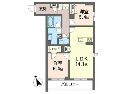 グランクロス サクラ(2LDK/3階)の間取り写真