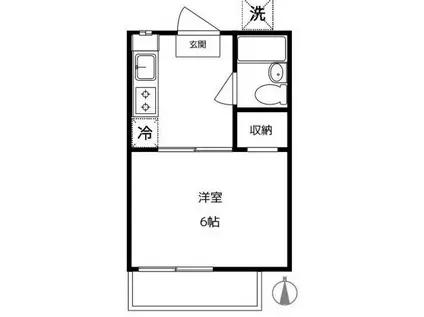コーポ樹々(1K/1階)の間取り写真