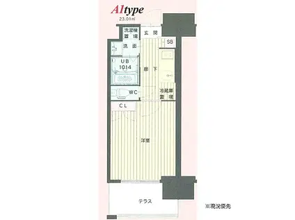 TRADING TOWER(1K/3階)の間取り写真