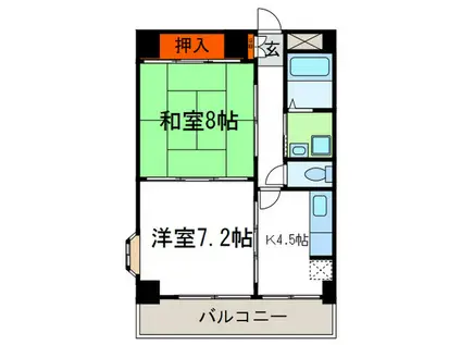 エスポワールSEIBU(2K/4階)の間取り写真