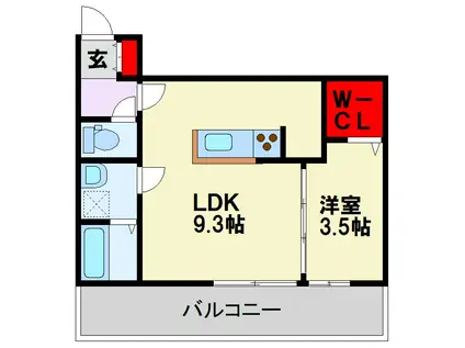 D-ROOM西小倉(1LDK/3階)の間取り写真