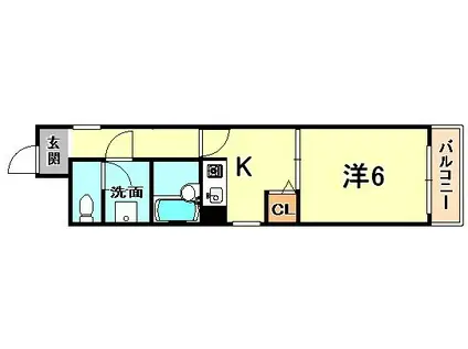 サンコート深江(1K/3階)の間取り写真