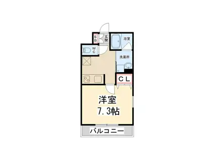 プライムコート宝塚(1K/3階)の間取り写真