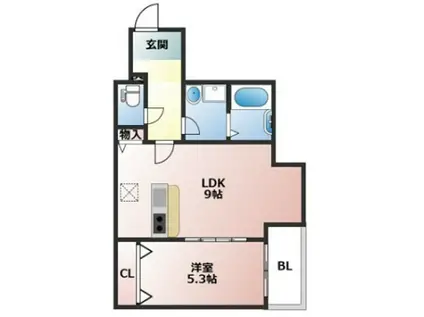 サンマーク井尻(1LDK/2階)の間取り写真