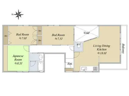 コスモビル(3LDK/3階)の間取り写真